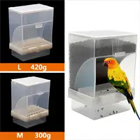 1 pc bird automatic feeder parrot splash proof removable container bird cage bird feeder starling tiger skin peony accessories