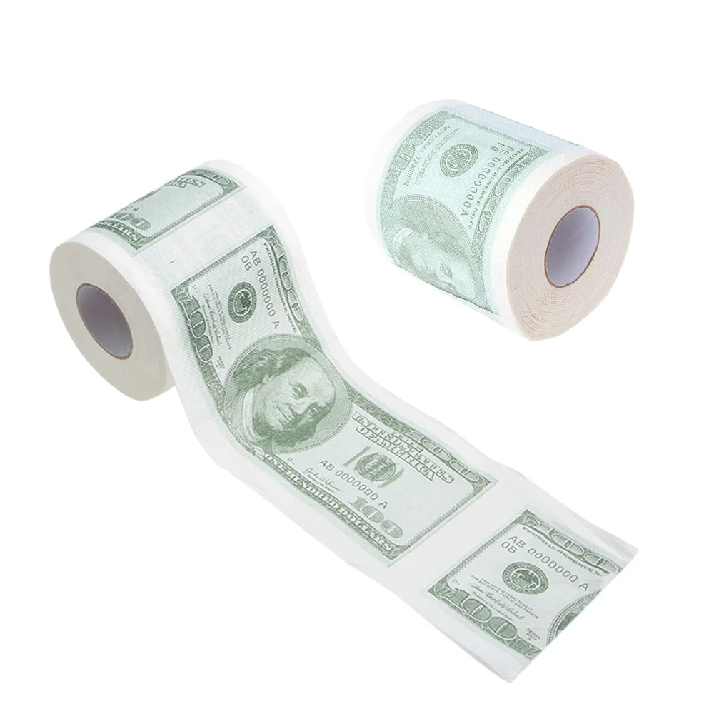 Funny One Hundred Dollar Bill Toilet Roll Paper Money Roll $100 Novel Gift 2Ply Paper Towels Tissue Bathroom Supplies toilet roll paper paper towel paper tissue disposable paper towel
