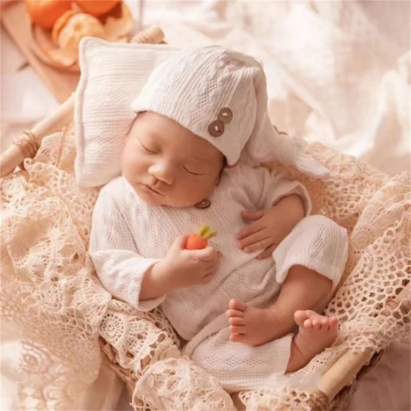 

Newborn Photography Props Cloth Hat Pillow Baby Boy Girl Romper Bodysuits Outfit Shooting Photo Props Clothing Accessories