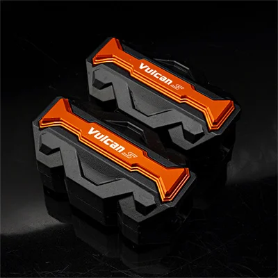 VULCANS Motorcycle Crash Bar Bumper Engine Guard with Decorative Block