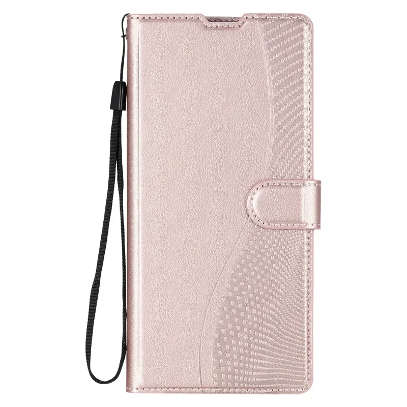 Leather Flip Wallet Phone Case with Magnetic Closure and Shockproof Protection