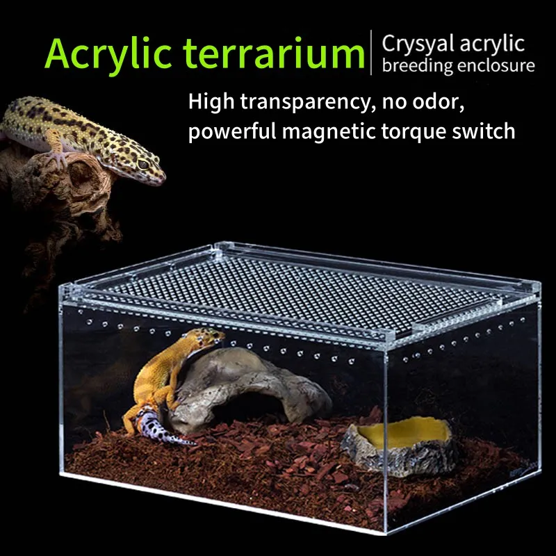 Acryl Reptil Zucht Box Eidechse Frosch Spinne Reptil Terrarium Käfig Tank  dicht Pet Box Montiert Insekten Box terrario _ - AliExpress Mobile