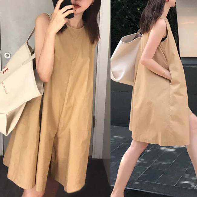 

Summer 2023 New Solid Split Half Wide Legs Women Rompers & Playsuits Short Girls Casual Loose and Retro Workwear Jumpsuit Trendy