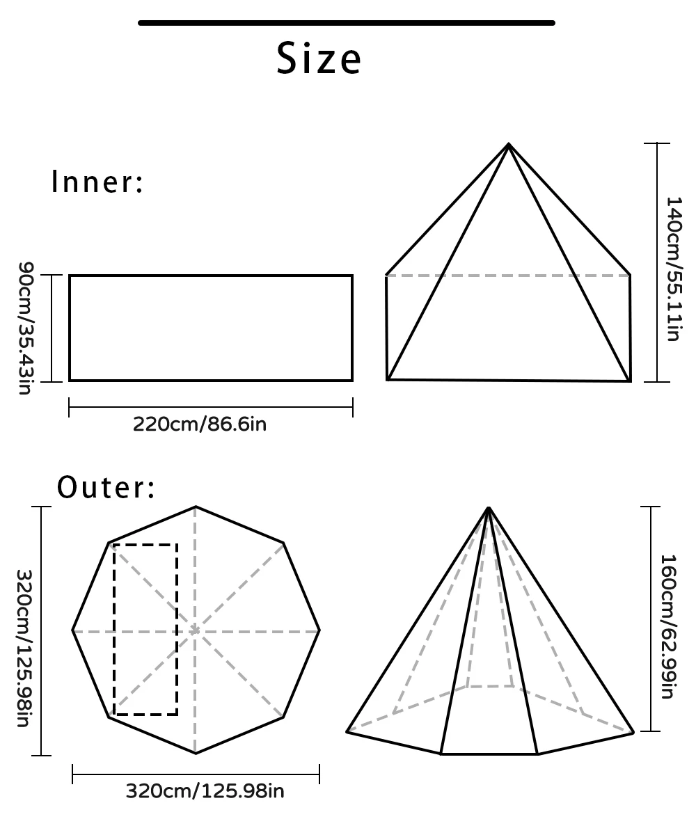 Camping Tent,Portable Tent,Flame Retardant Tipi Tent with Snow Skirt 1 Person