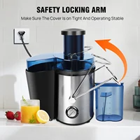 Extracteur de jus centrifuge, pour fruits et légumes entiers, 400W, bouche large de 65 mm, 2 vitesses, facile à nettoyer et à utiliser, design compact et anti-goutte. 8