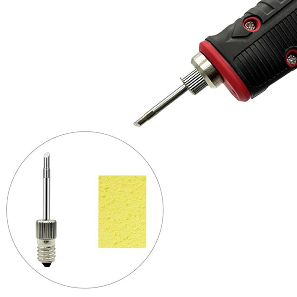 3PC Soldering Iron Tips Corrosion Resistant Replaceable E10 Needle Tips Cordless Threaded Steel Solder For Indoor Outdoor Repair 20pcs replaceable whistle cover plastic whistle lids whistle plastic covers for outdoor use