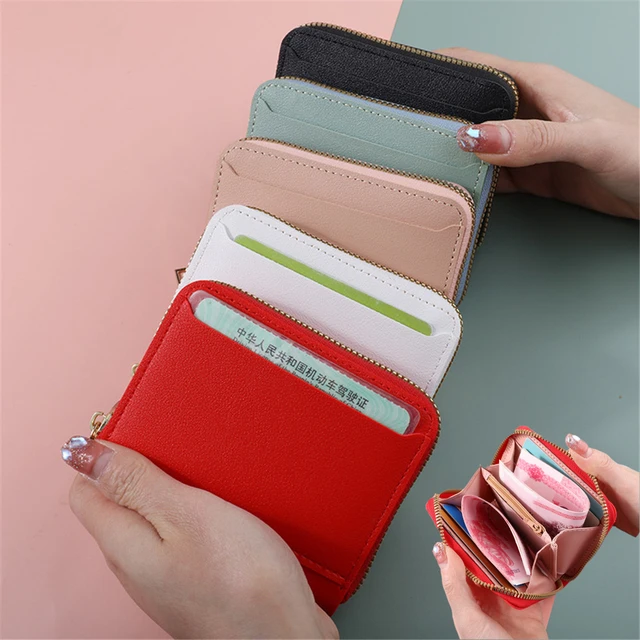 Women Mini Coin Purse Wallet PU Leather Female Simple Short Wallet Money  Bag Zipper Pouch Card Holder Clutch Storage Organizer - AliExpress