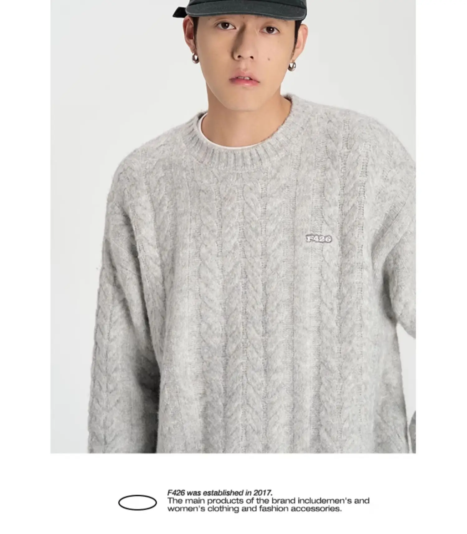 Sweater roundNeck Men's and Women's Same Style SolidColor Twist Knit Woven National Fashion Couple Spring Loose All-Matching Top
