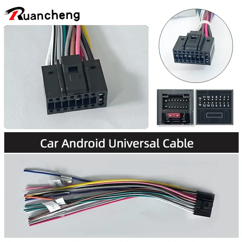 2 din car Android radio cable Hyundai Kia Honda Fit Volkswagen ISO High configuration low configuration public car radio car radio accessory cable