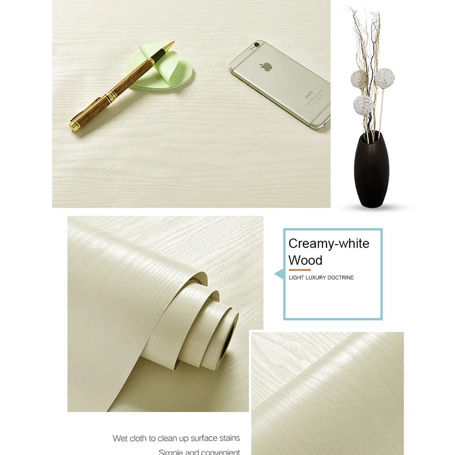 Waterproof PVC Wood Grain Vinyl Decorative Film Roll