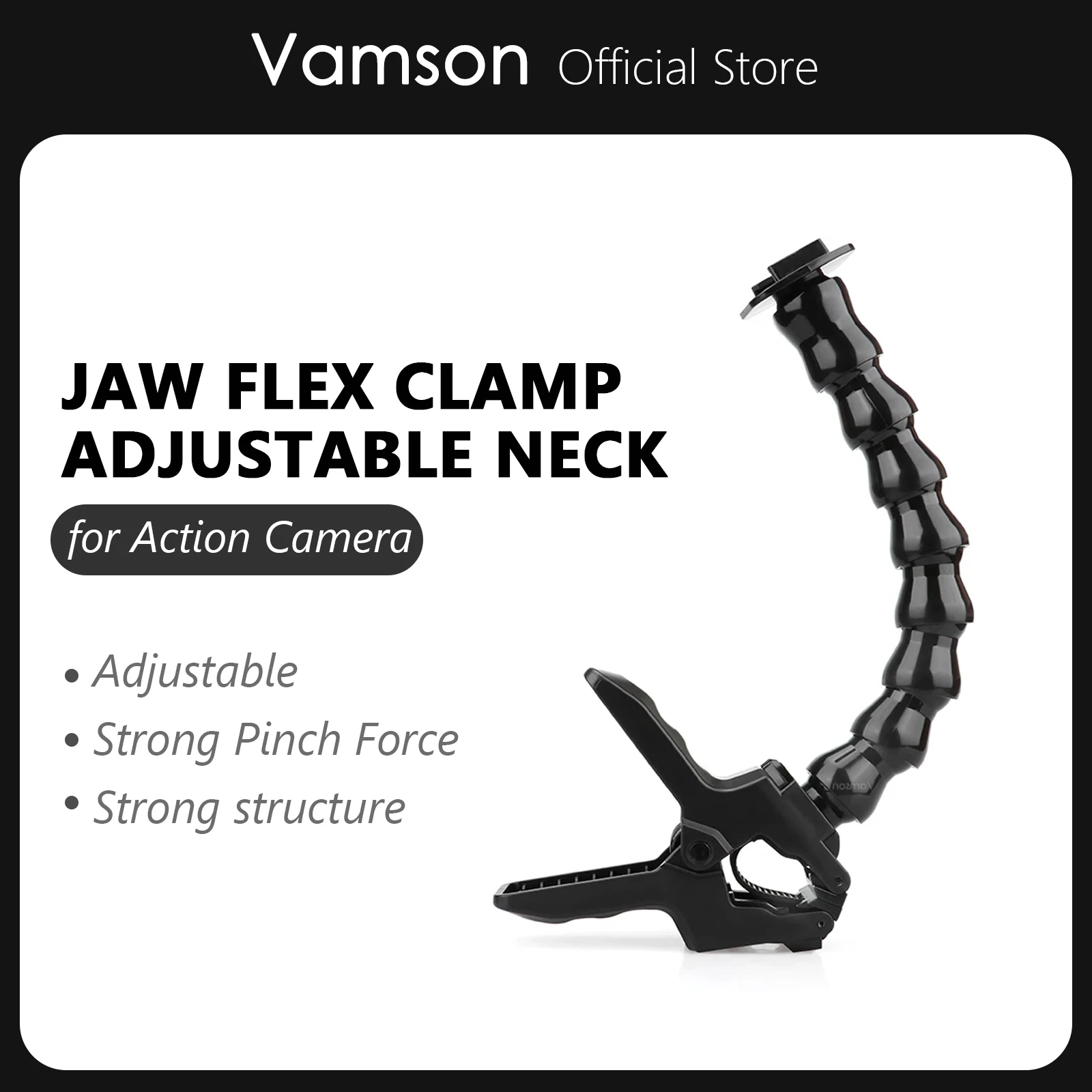 Vamson Per Accessori Gopro Ganasce Flex Clamp Mount Collo Regolabile Per Gopro Hero 4 3 + 3 Per Sj4000 Per Xiaomi Per Yi Vp516