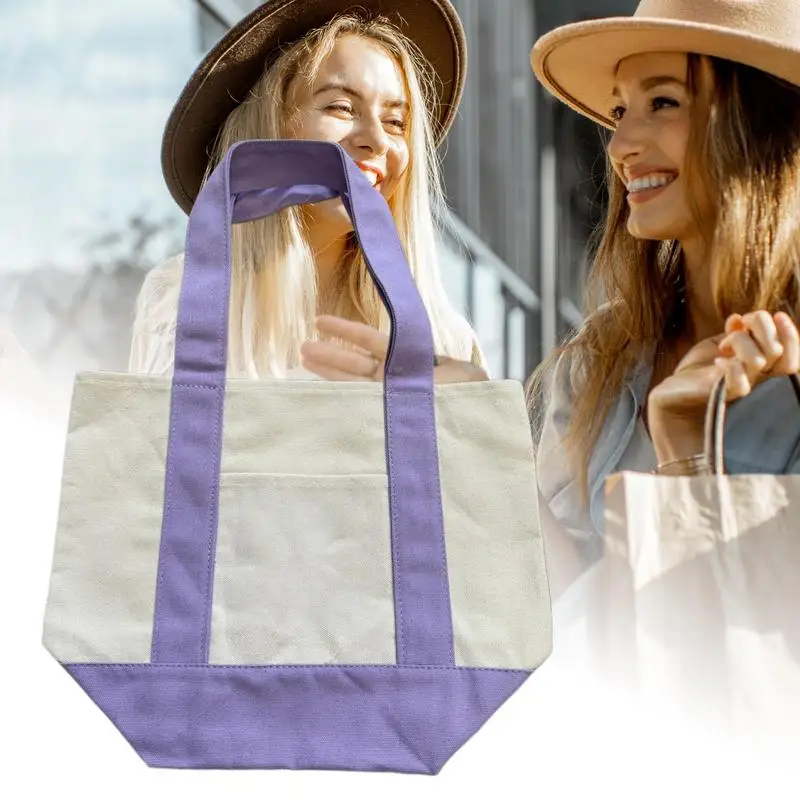 New Style Tote Bag Large Tote Bag For Women Canvas Reusable Grocery Carrier Fashionable Canvas Bag For Women Men Students