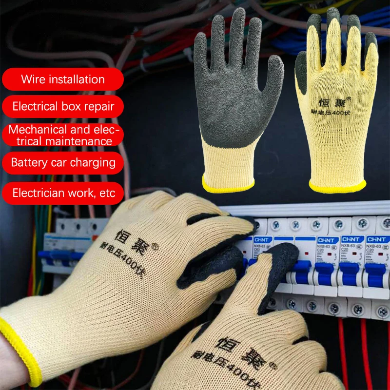Electrician Work Gloves Protective Tool 400v Insulating Gloves 1 Pair Anti-electricity Low Voltage Security Protection