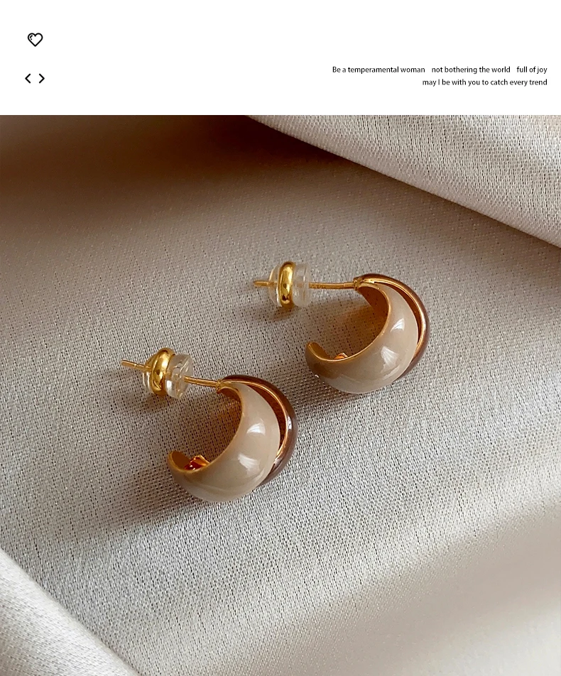 Französische Retro-Maillard-Ohrringe mit kontrastierendem Tropfenglas und schlichtem und vielseitigem Design, Schmuck für Damenmode-Accessoires – Detail 5