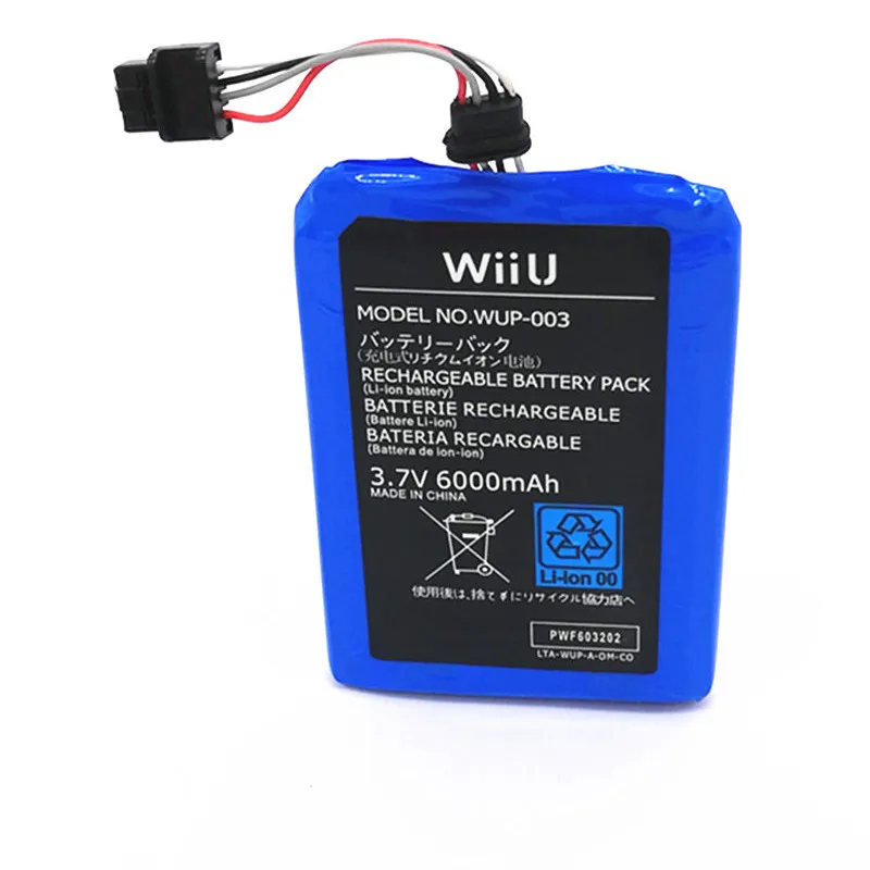 

10PCS 3.7V 6000mah Rechargeable Li-ion Battery Pack WUP-003 for Nintendo Wii U Gamepad Controller Replacement Joystick Batteries