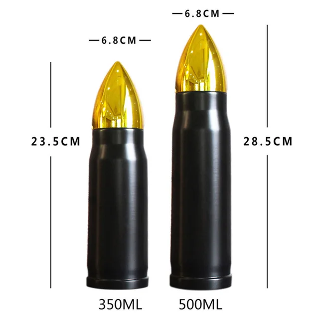 350ml 500ml Stainless Steel Vacuum Cup Double Layer Creative Bullet Head Thermos Outdoor Large Capacity Portable Water Bottle 3