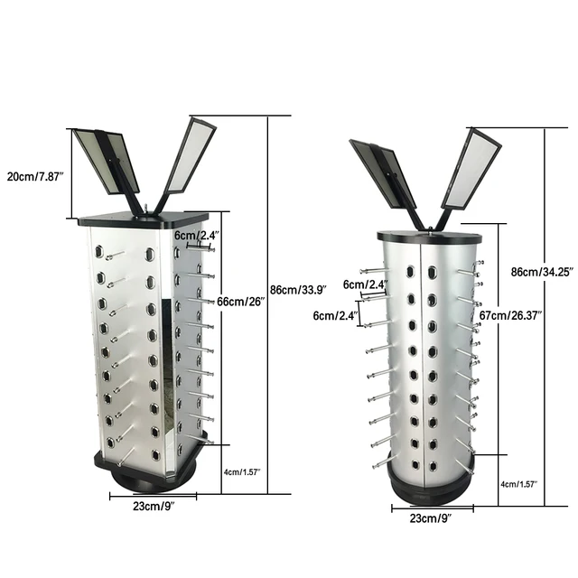 Forgó Szemüvegek Kijelző Állvány Napszemüveg Tároló Tartó Tükörrel 36 Szemüveghez - Image 4