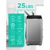Full Automatic Washing Machine with LED Display, 25 lbs Portable Washer Drain Pump, Come with a Glass Cover, 8 Programs 5