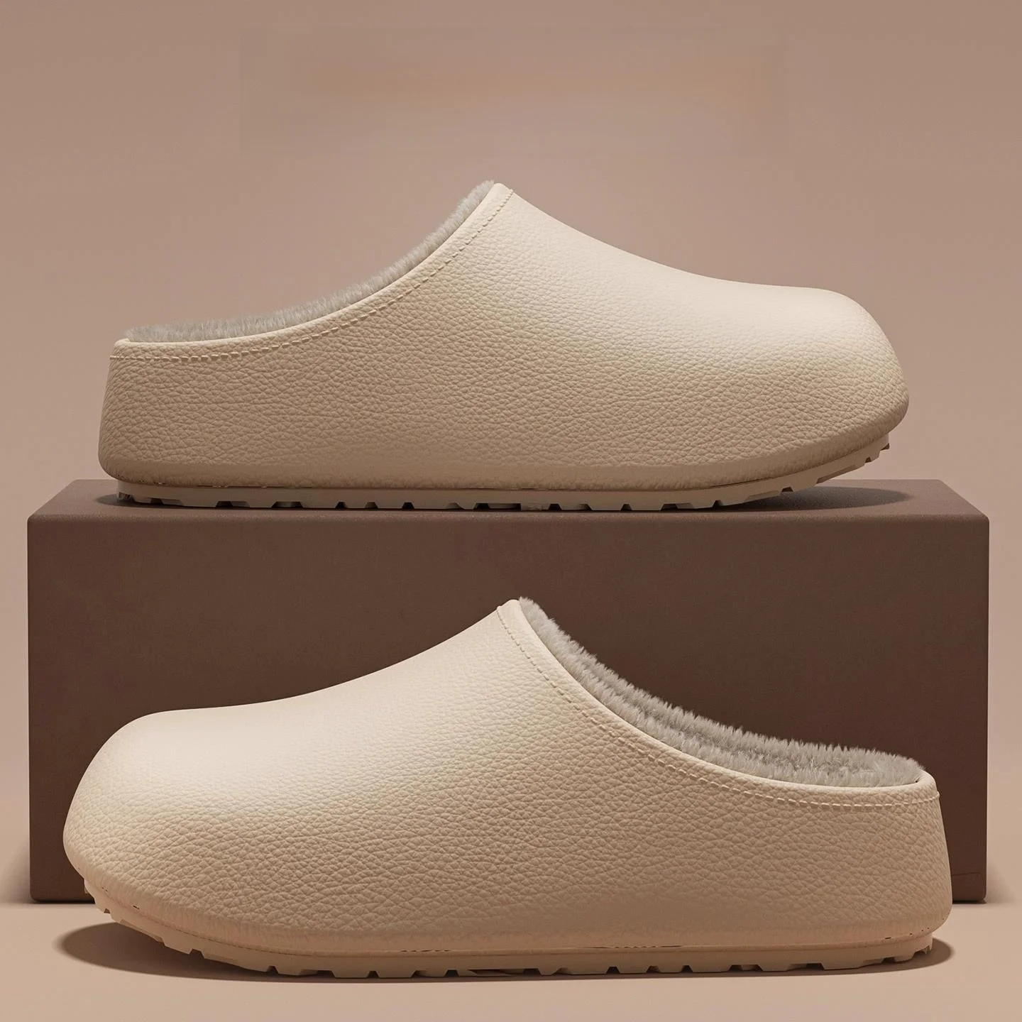 Chinelos de Aodão Impermeáveis Fs para Outono Inverno Quentes Antiderrapantes com Sola ssa para Uso Externo Confo...