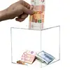 Transparent Acrylic Piggy Bank Compact Saving Pot Coin Jar Daily Use Container Money Supply Change Box Break to Open 3