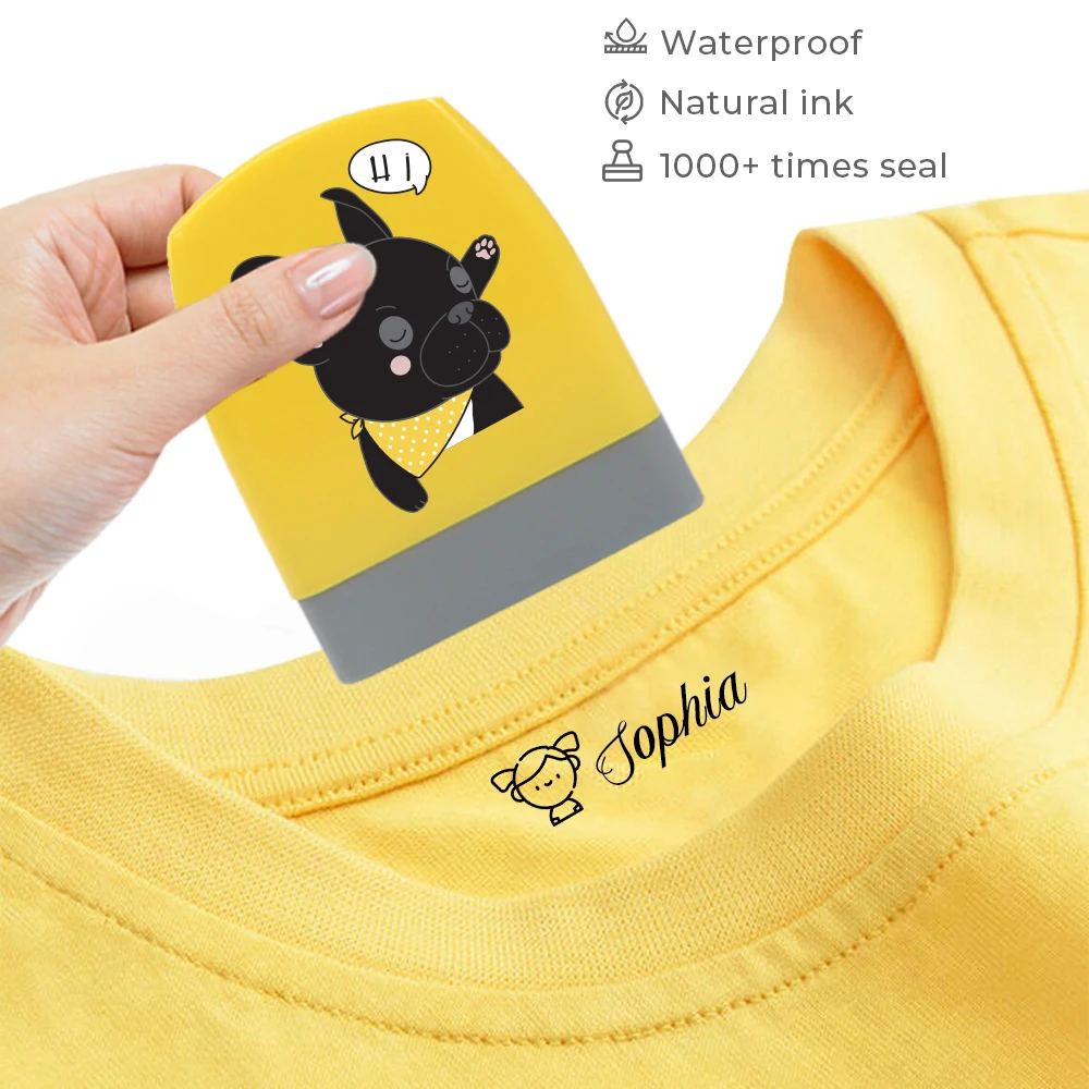 Creative Cute Cartoon Animals Dog Corgi Student'S Name Stamp School Name Word Waterproof Kawaii Sticker Stamp Gift