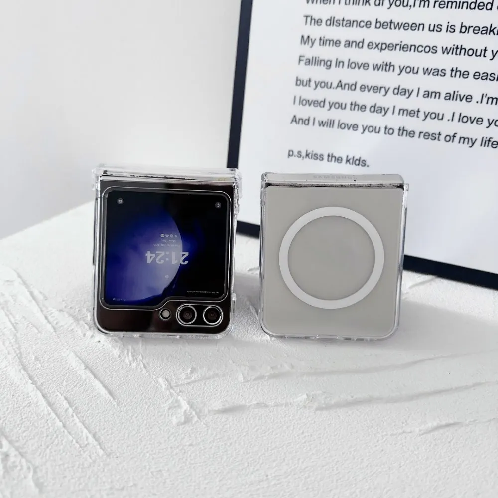 Transparent Shockproof Magnetic Case with Wireless Charging