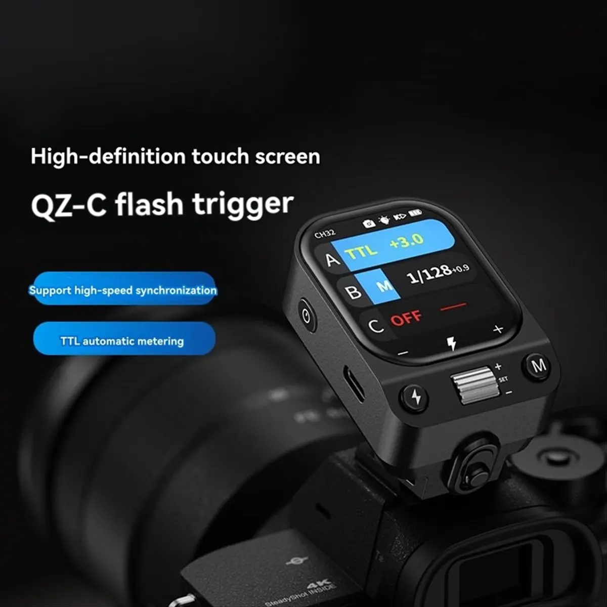 N05R NEEWER QZ-C TTL 무선 플래시 트리거 송신기 터치 스크린 플래시 트리거 TTL 송신기 (캐논용)