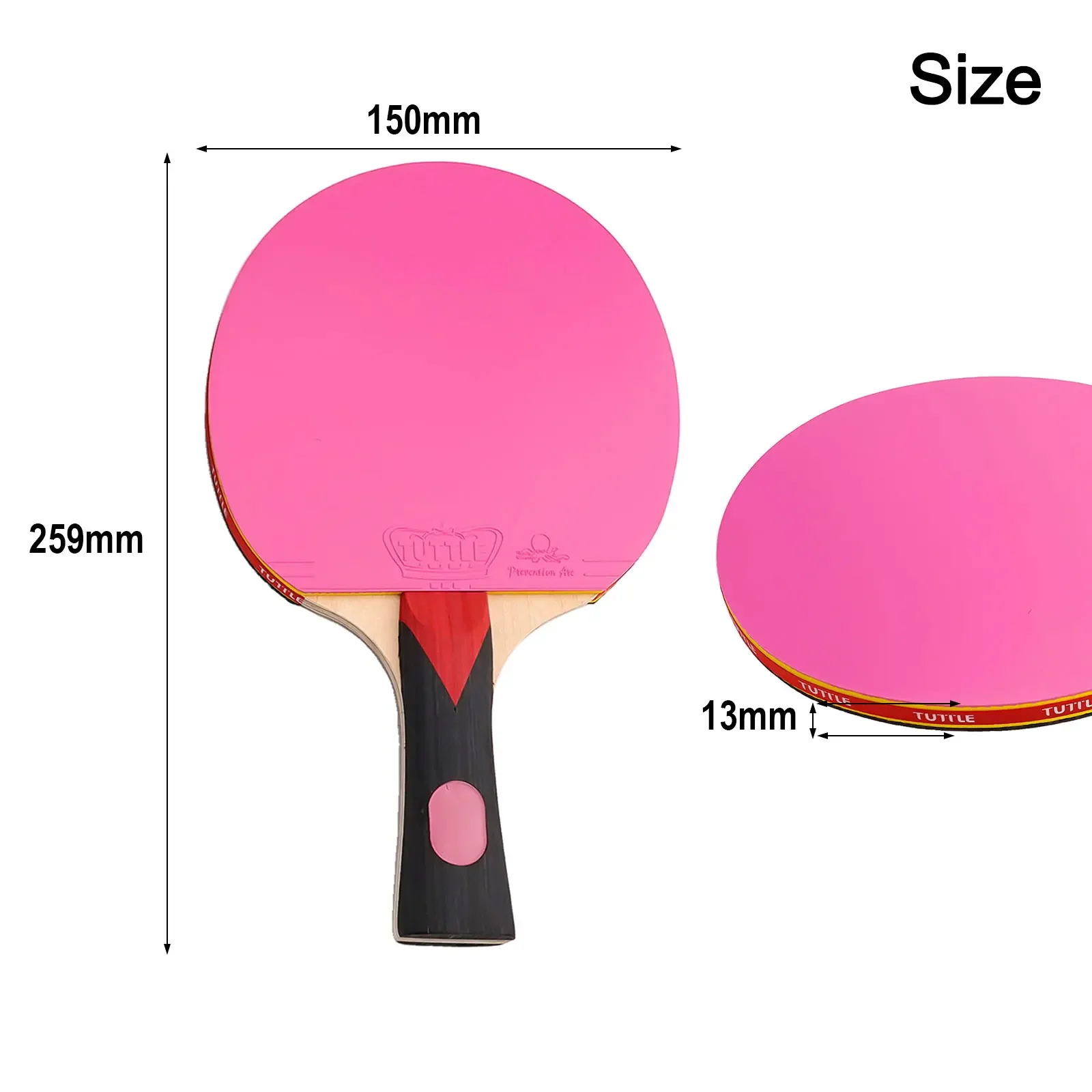 Raquette Ping-Pong Professionnelle 7 Plis Bois - Manche Long, Légère 180g, Avec Sac De Rangement