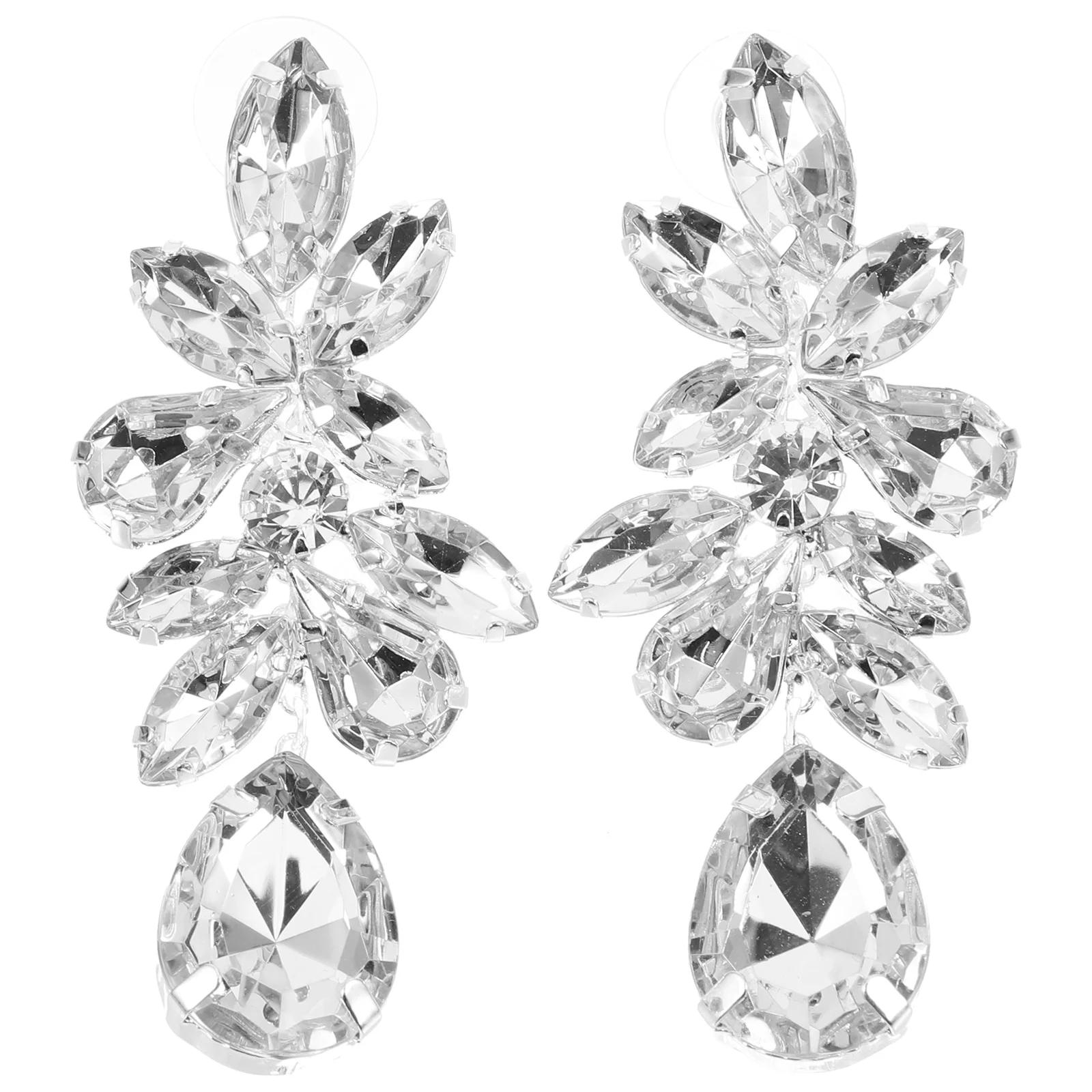 

Rhinestone Drop Earrings Bling Trendy Decorative Women for Party Light Luxury Statement