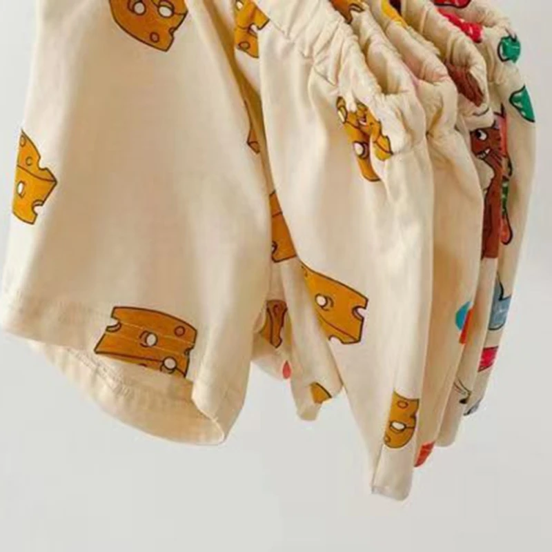 Baby Pajamas Sets Cartoon Child Pajamas Toddler Summer Short Sleeve Baby Nightwear Pyjamas Cute Balloon Kids Homewear Clothes