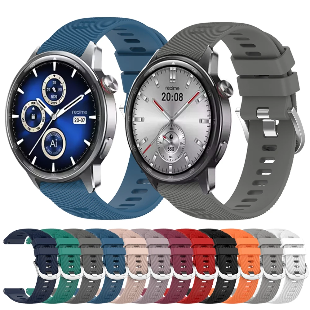 Soft Silicone Sport Strap - 22mm Adjustable Watch Band