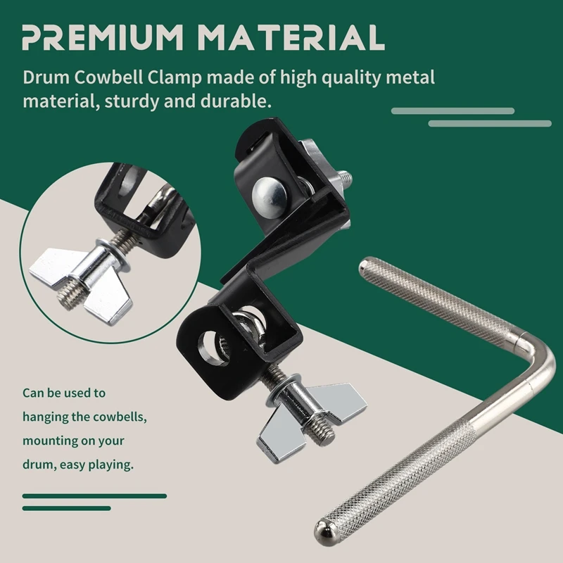 Bass Drum Cowbell Clamp Cowbell Holder Accessories Percussion Mounting Bracket For Drum Drummer Instrument