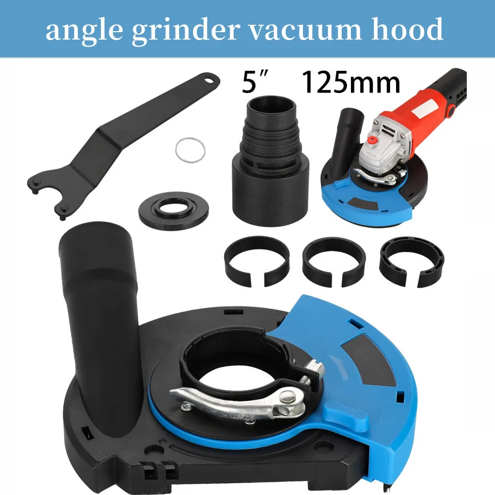 Grinder Dust Blue Black Cover 125mm 5 Inch Dust Shroud Suction Hood For