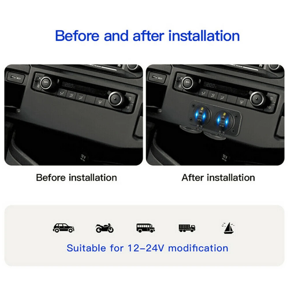 

Зарядное устройство USB для электроники, DC 12-24 В, 2 USB-порта