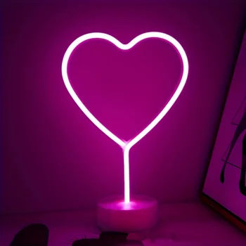 Heart shaped neon light, battery or USB powered, gift bedroom, living room decoration, wedding anniversary supplies, proposal 1