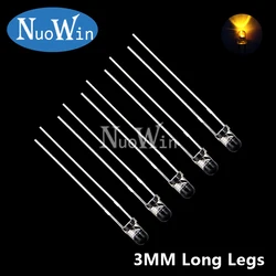 Assorted Colored Long Leg LED Light Emitting Diodes (50 - Pack) (3MM White - Yellow)