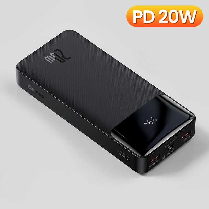 fast charging power bank Baseus 30000mAh Power Bank Portable Charger 30000 External Battery PD Fast Charging Pack Powerbank For Phone Xiaomi mi PoverBank mobile power bank Power Bank