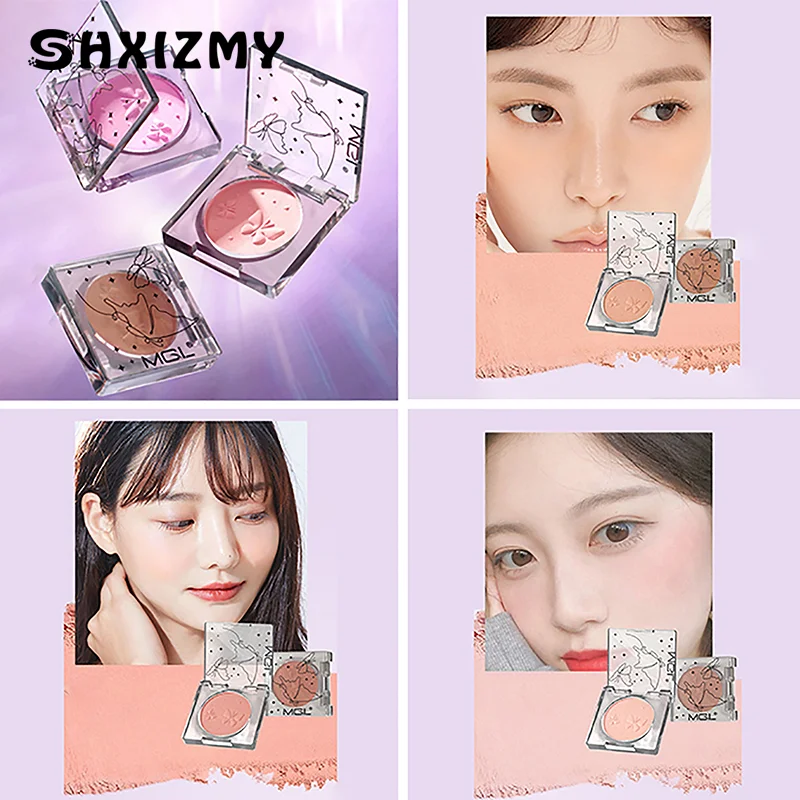 부드러운 매트 페이스 블러셔 영양 얼굴 뺨 자연 윤곽 피치 블러쉬 팔레트, 여성 파우더 메이크업 화장품, 6 가지 색상 