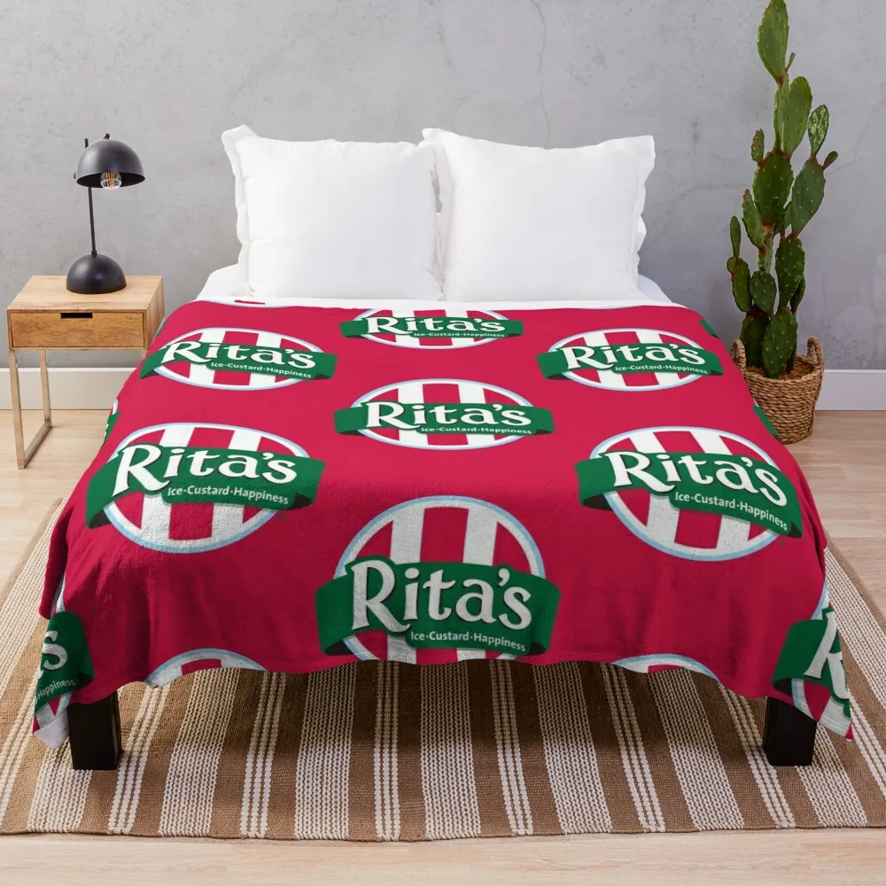 

Rita's Italian Ice Cafe Throw Blanket Moving Blanket fluffy blanket Retro Blankets