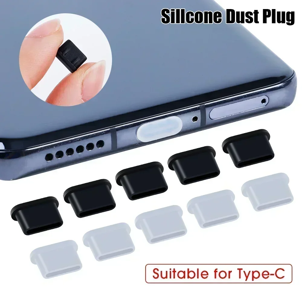 Type C Dust Plugs 1-10PCS for Samsung Xiaomi Huawei Phones Tablet USB C Protector Stopper Caps