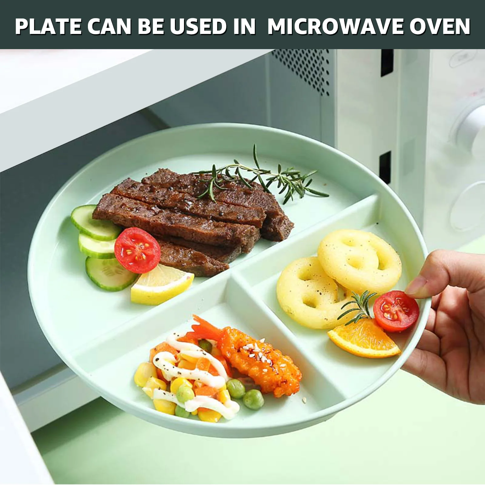1pcs Food Dinner Plates Reusable, Unbreakable Plastic Dinner Plates,  Lightweight Camping Plates, Various Colors Microwave Plates, Kitchen Plates  Dishwasher Safe. White