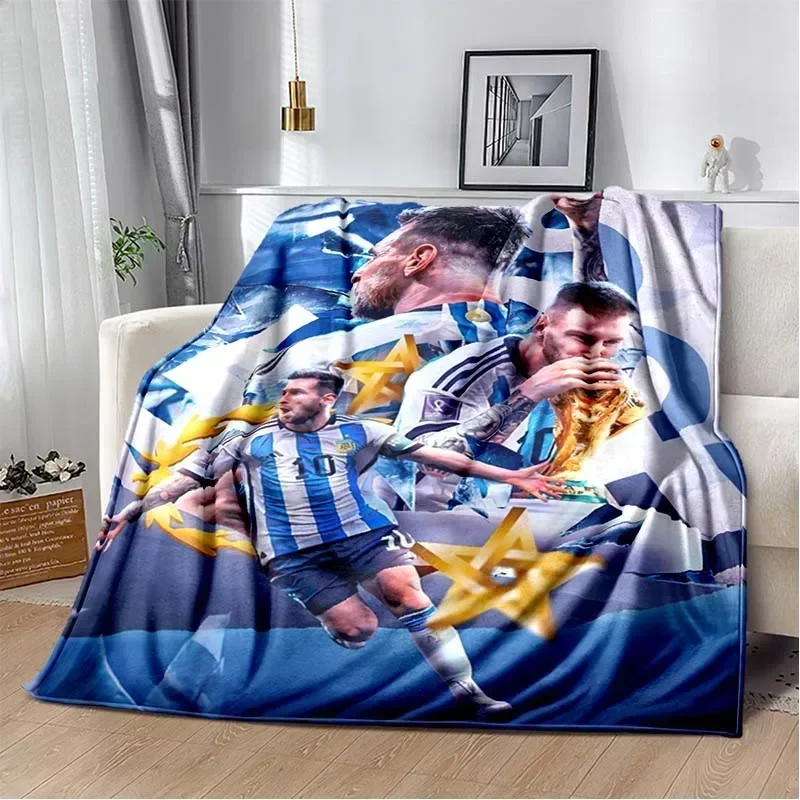 Football superstar L-Leo-Messi-i flannel adult and children's blanket sofa bed decoration blanket portable blanket gift 6