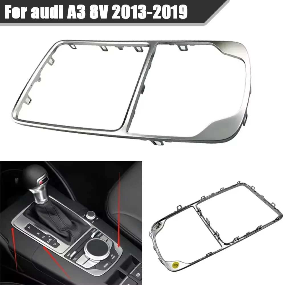 Audi A3 8V 2014-2019 자동차 센터 콘솔 서라운드 트림 실버 크롬 시프트 노브 MMI 고정 8V 0864260 8V 0864260 8V 0864260 UM