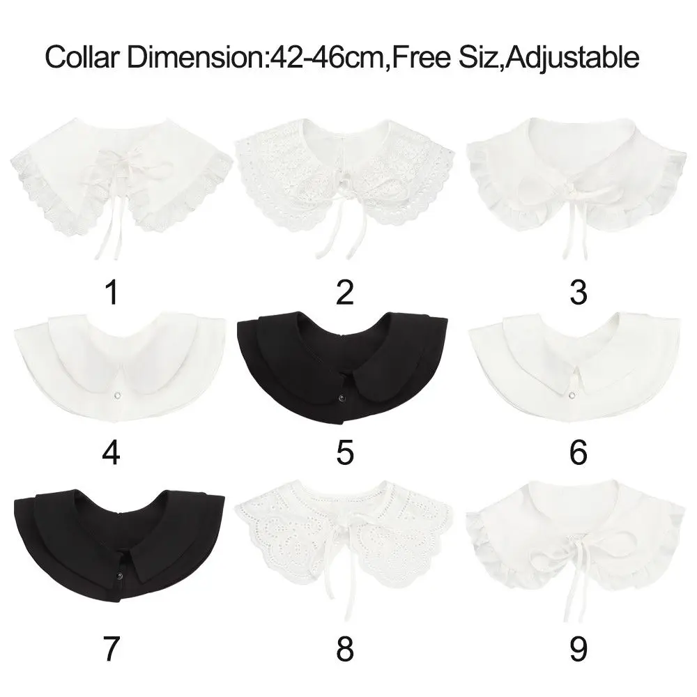 Lace Lapel Blouse Top Detachable Collar Shirt False Tie Women Vintage Fake Collar Shawl Floral Lace Clothes Accessories