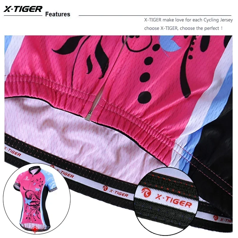 X-Tiger Women Cycling Jerseys Ultraviolet-Proof MTB Bike Clothing Women Bicycle Clothes Wear Sportswear Cycling Clothing 6