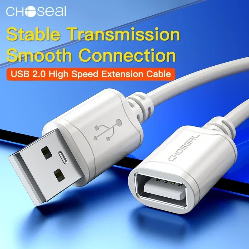 CHOSEAL USB 2.0 Extension Cable AM/AF For TV Laptop PC Keyboard High Speed USB Data Cable