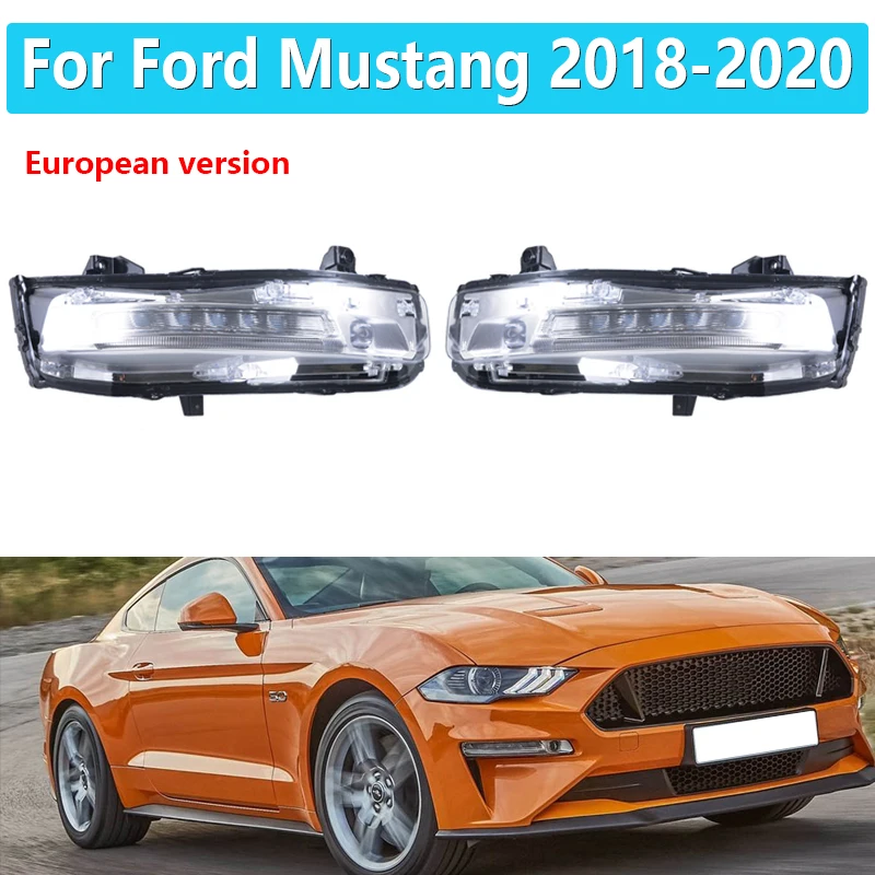 

European versions Car Front Fog lights DRL Fog Lamp For Ford Mustang 2018-2020 Turn Signal Light headlights Car Accessories