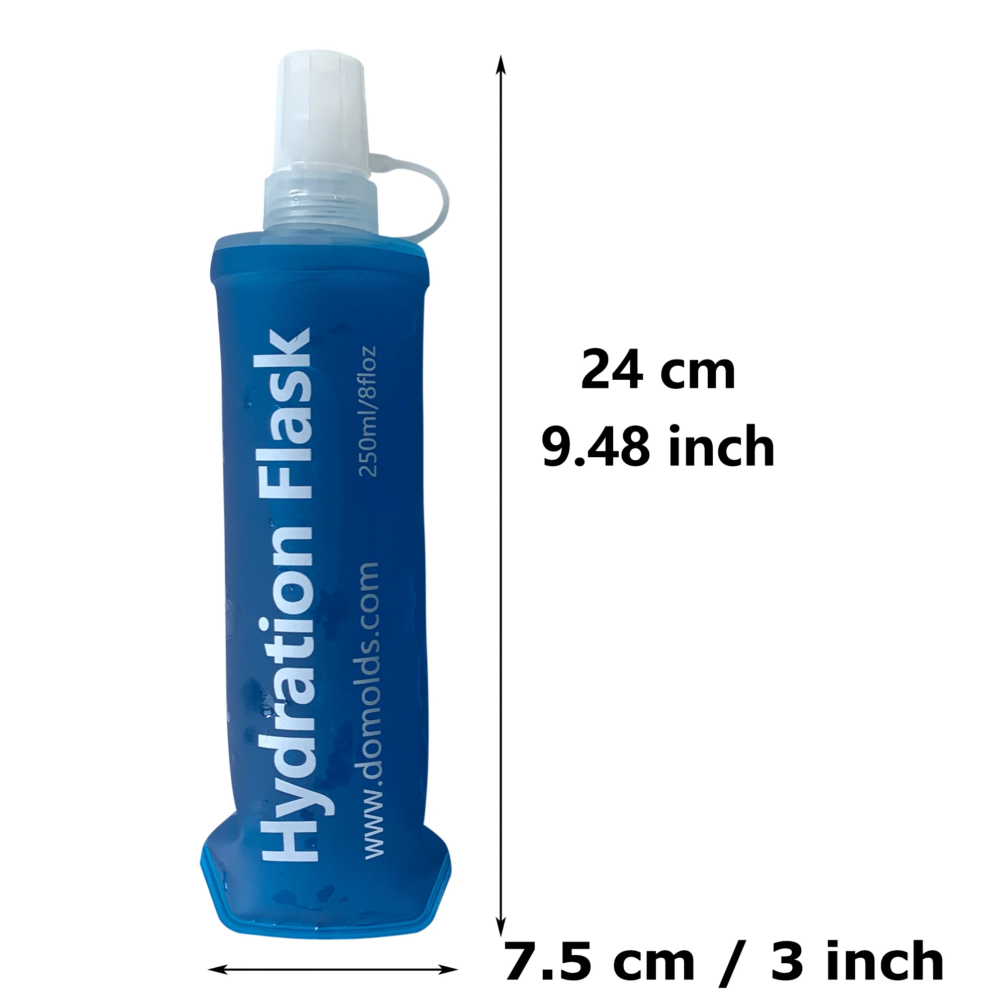Collapsible Soft Flask - White Folding Water Bottle for Outdoor Activities (500ml, 250ml, 150ml)