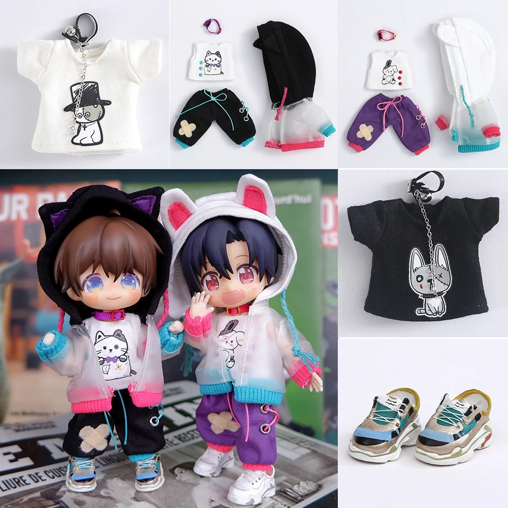 Ob11DollPunkStyleClothingDollsCatEarCasualShortsClothes