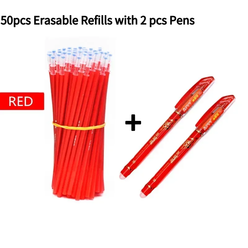 Erasable Pen Gel Pens 0.5mm Blue/Black Ink Pen Refill Set For School Supplies Student Writing Exam Stationery Pens